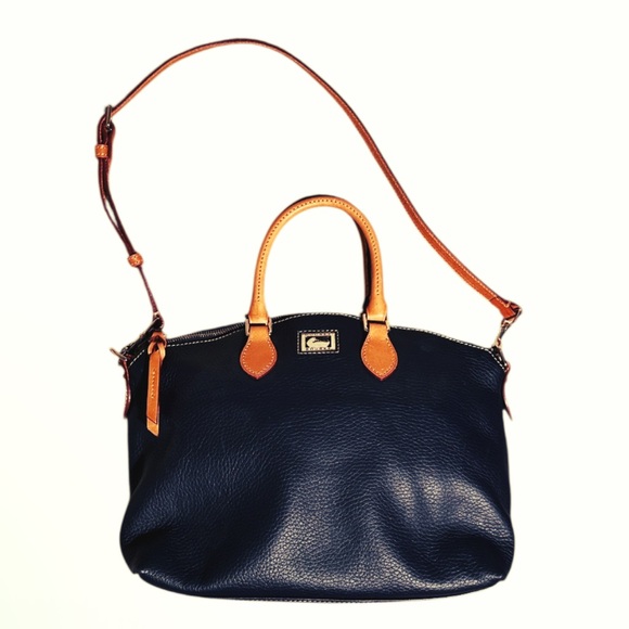 Dooney & Bourke Handbags - Dooney & Bourke Pebbled Leather Dillen Satchel in Navy